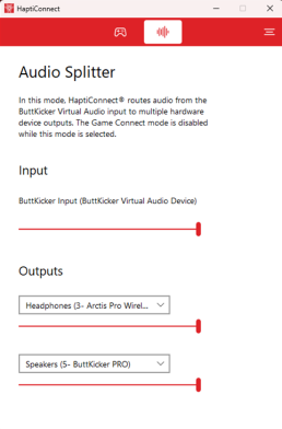 Hapticonnect Audio Splitter