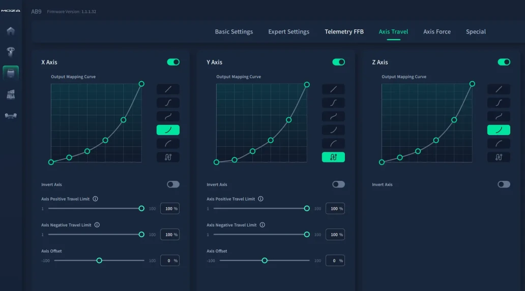MOZA software 3